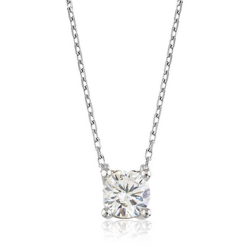 925 Ayar Gumus Tek Tas Kadin Gumus Kolye