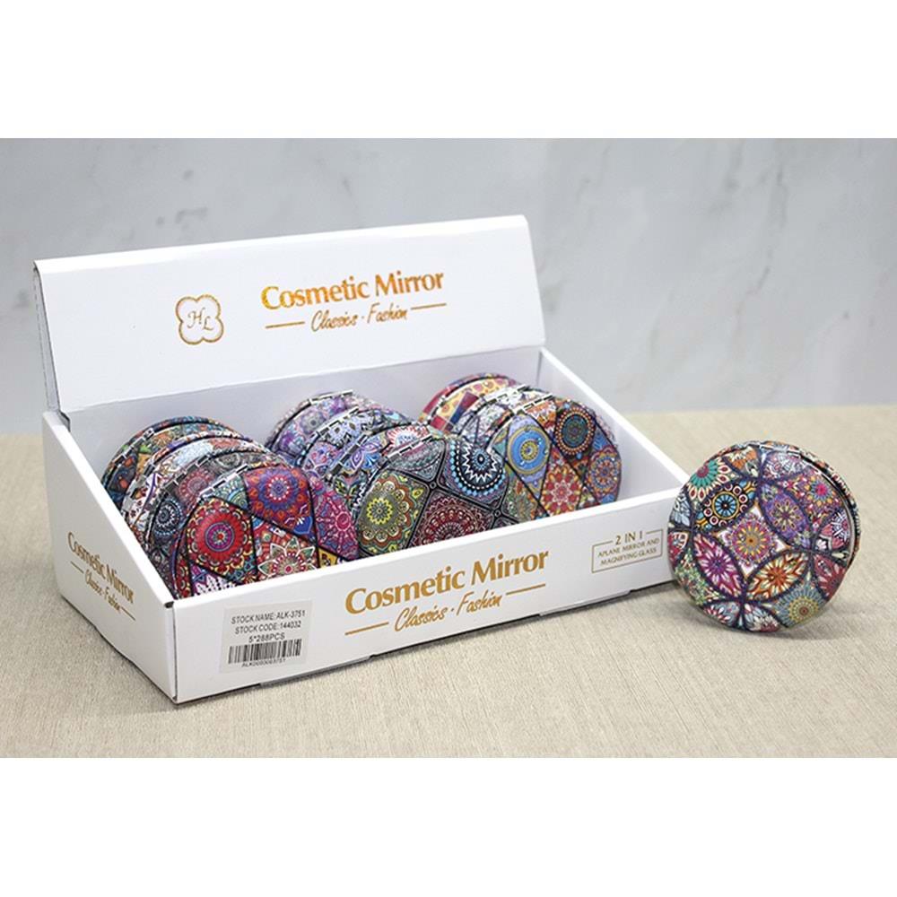 Tasli Yuvarlak El Aynasi Kalin