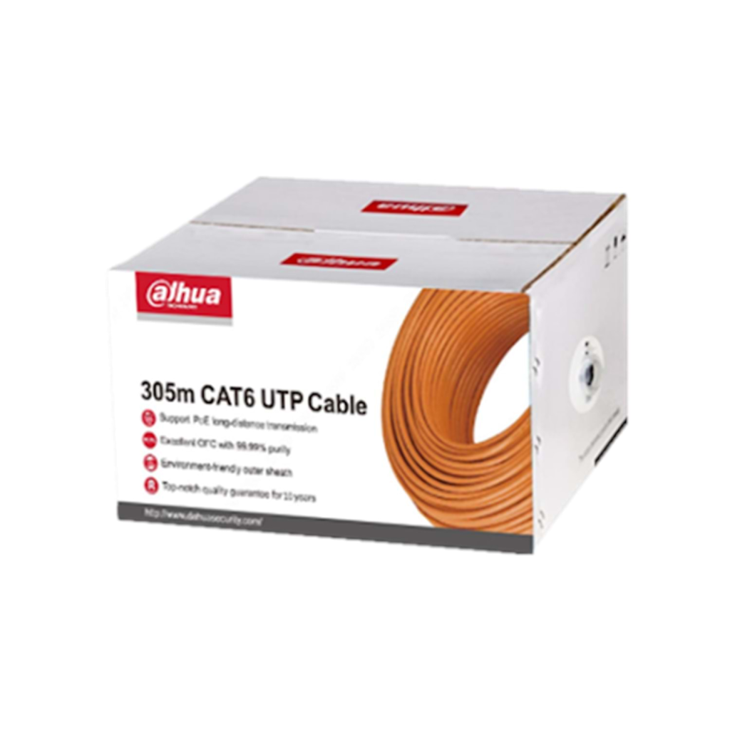 DAHUA DH-PFM920I-6UN-C, CAT6 305m, 24AWG 0.53mm, UTP, %100 Bakir, PVC, Kablo, Turuncu Renk