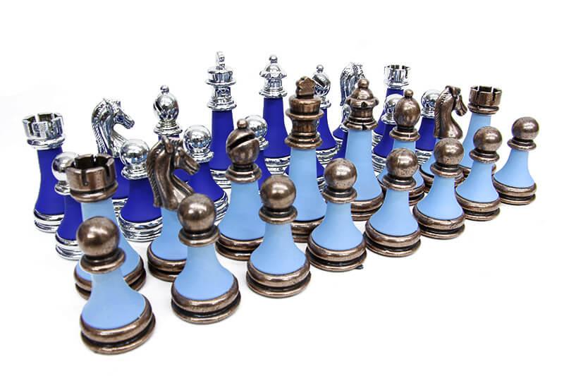 Satranc Tasi Zamak Polyester Parlement Turkuaz