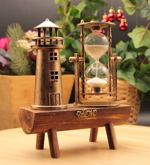 Deniz Feneri Tasarimli Kum Saati Dekor Hediyelik S-13