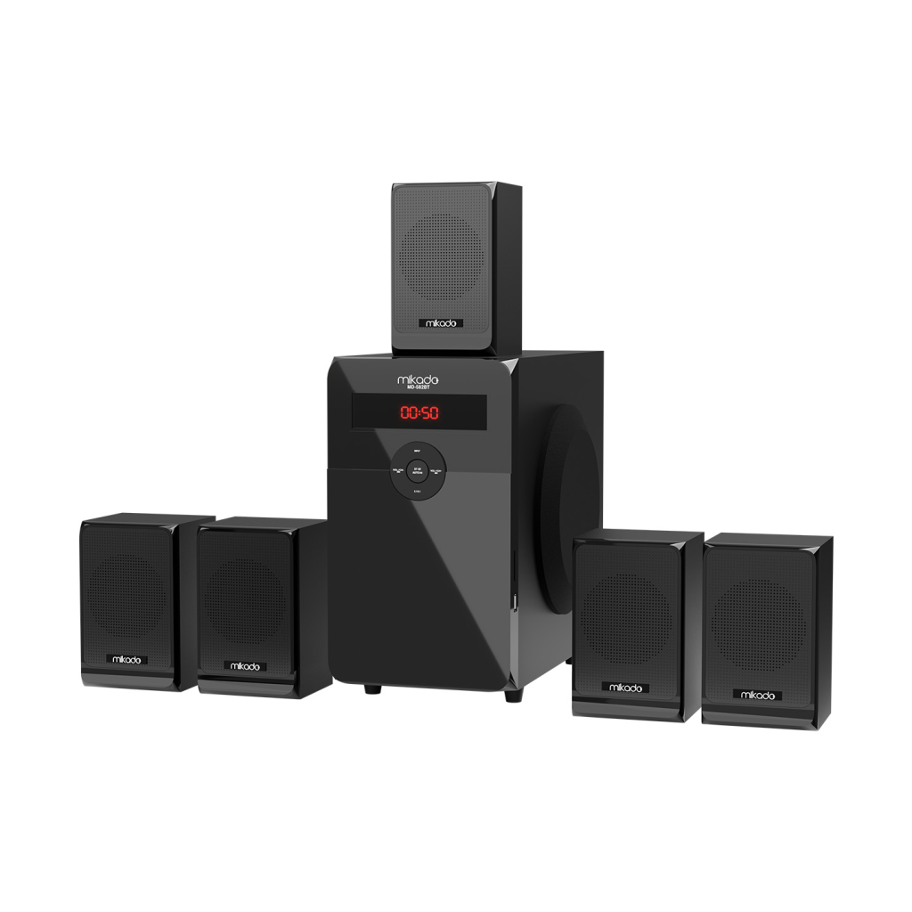 MIKADO MD-582BT, 110W, 5+1, Masaustu, USB/SD/FM/Bluetooth, Siyah Kasa, Ev Sinema Sistemi