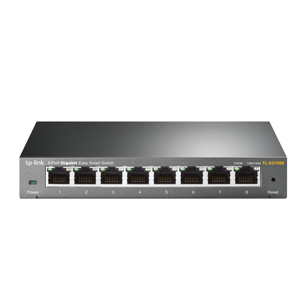TP-LINK TL-SG108E, 8 Port, GigaBit, Easy Smart, Yonetilebilir, Metal Kasa, Masaustu Switch