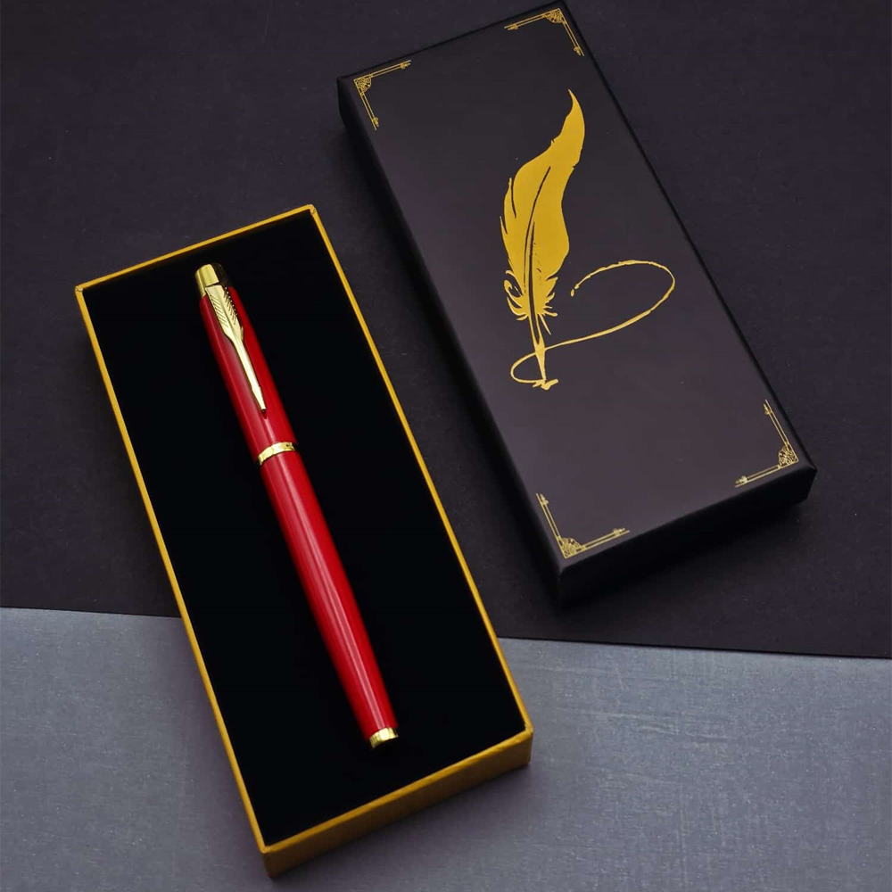 Tuylu Kalem Motif Kutulu Kirmizi Roller Kalem