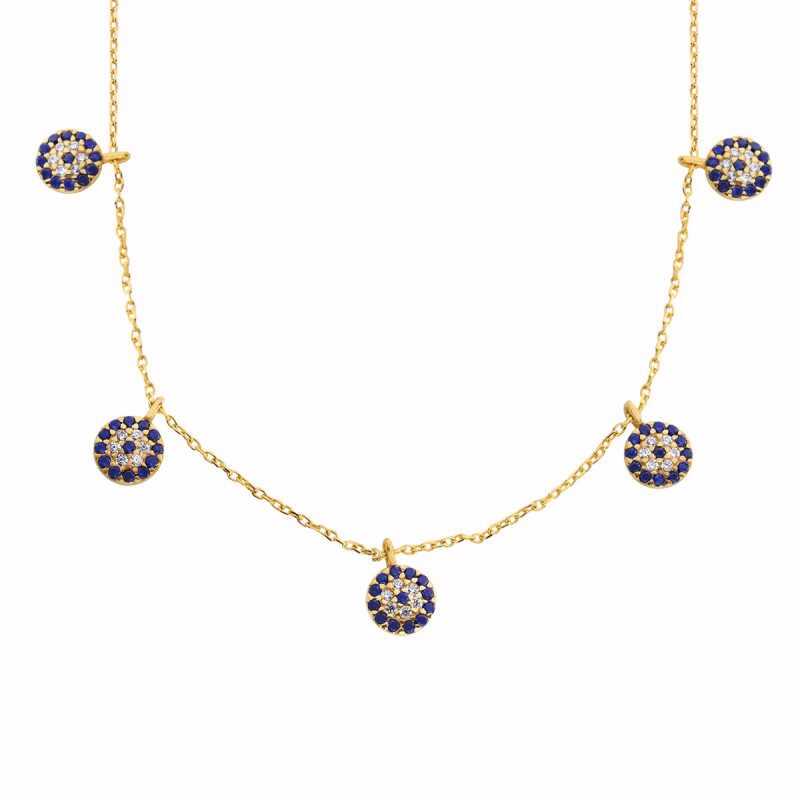 925 Ayar Gumus Nazarli Sans Bayan Gumus Kolye