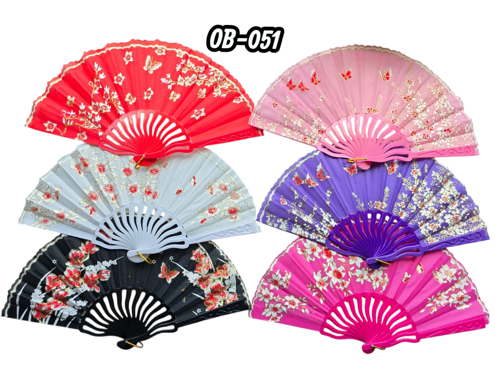 Plastik Kumas Yelpaze 12'li Karisik OB-051