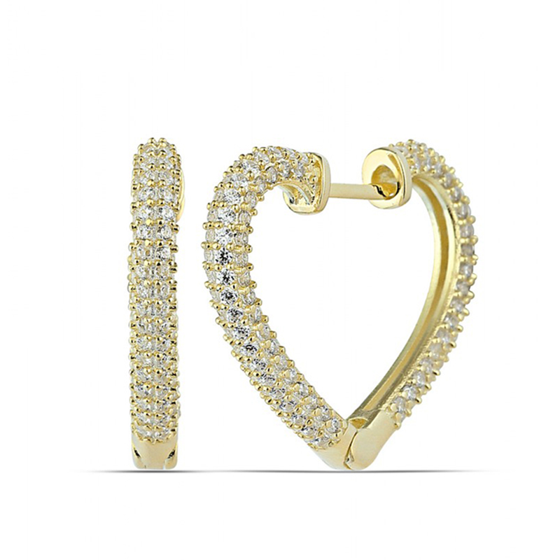 Gumus Gold Kalp Kadin Kupe