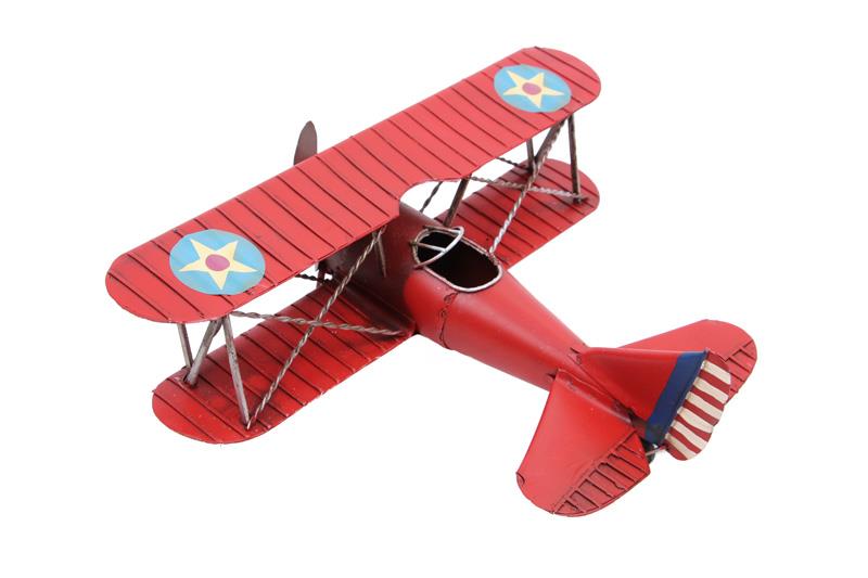 Dekoratif Metal Ucak Cift Kanatli Biblo Dekoratif Hediyelik