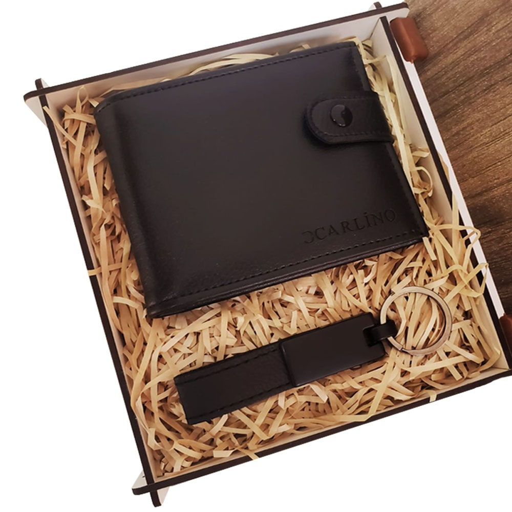 Cuzdan Anahtarlik Ahsap Kutulu Set