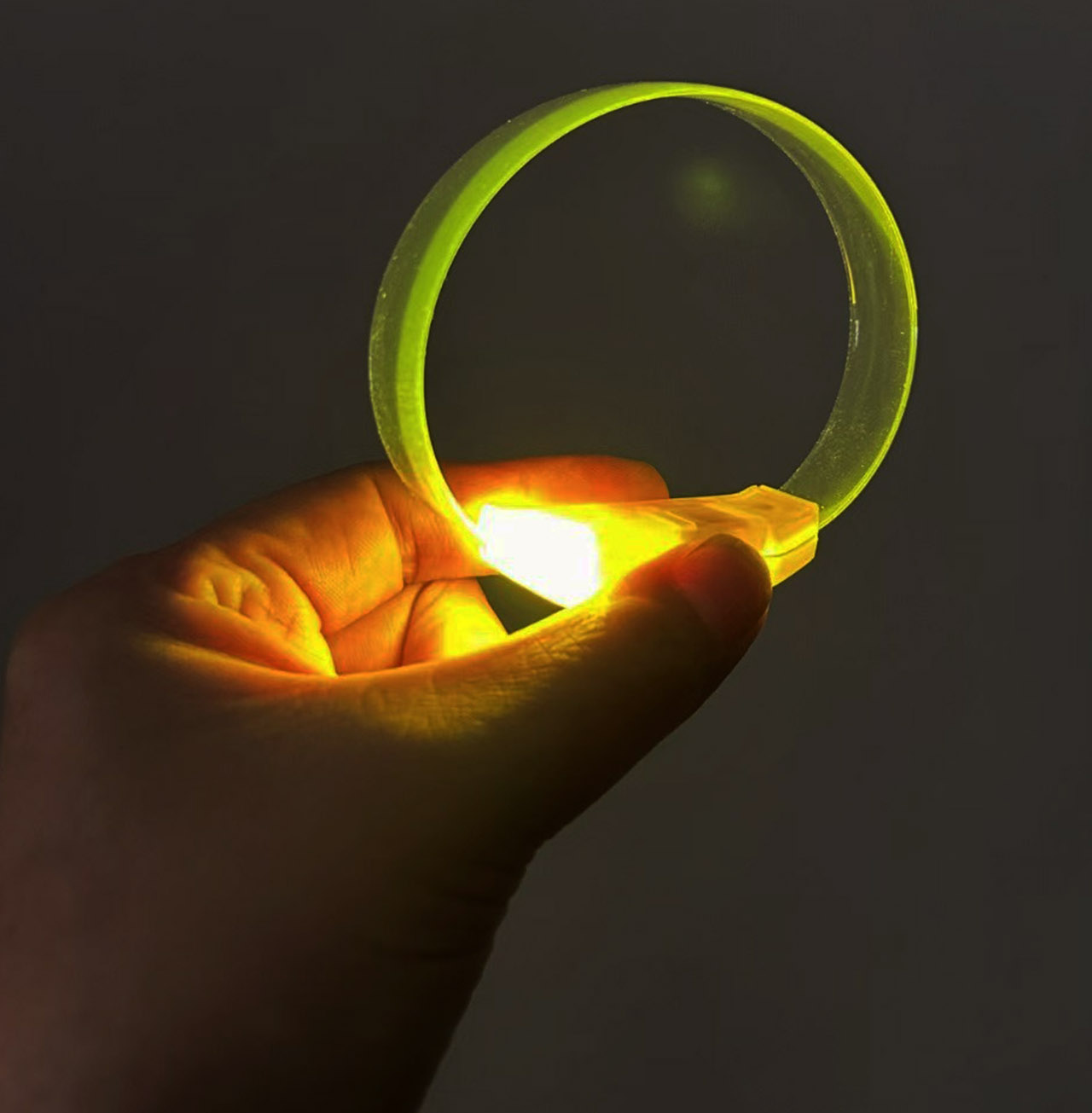 3 Modlu Pilli LED Isikli Esnek Parti Bilekligi Sari