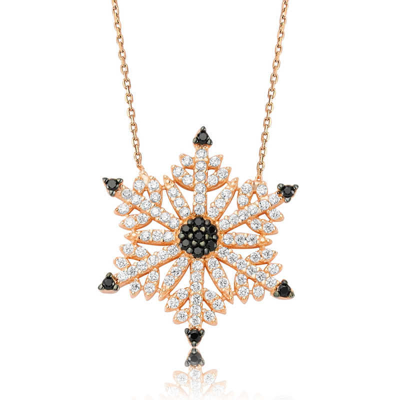 925 Ayar Gumus Kar Tanesi Bayan Gumus Kolye