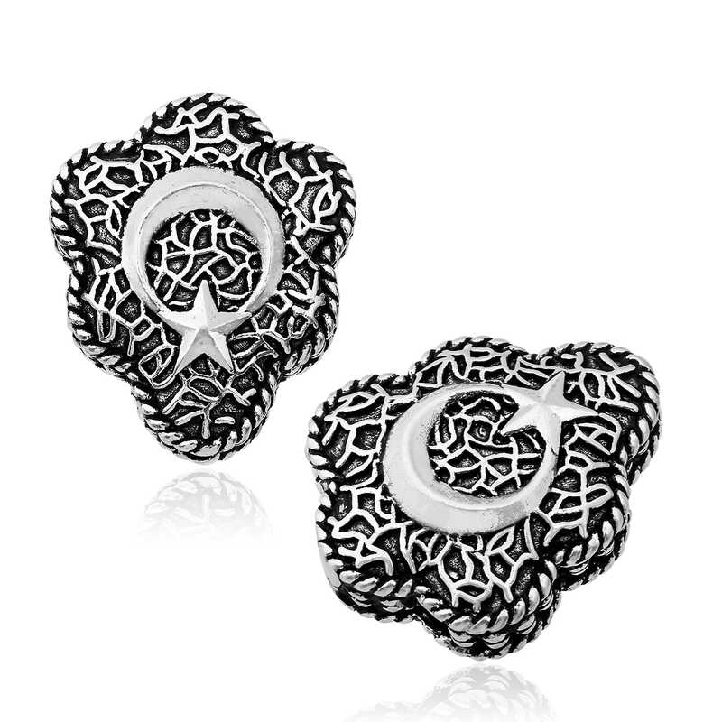 925 Ayar Gumus Islemeli Ay Yildiz Tesbih Imamesi