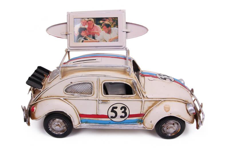 Dekoratif Metal Araba Cerceveli ve Kumbarali Hediyelik