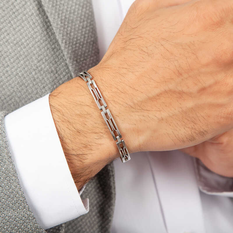 925 Ayar Gumus Oksitli Erkek Bileklik