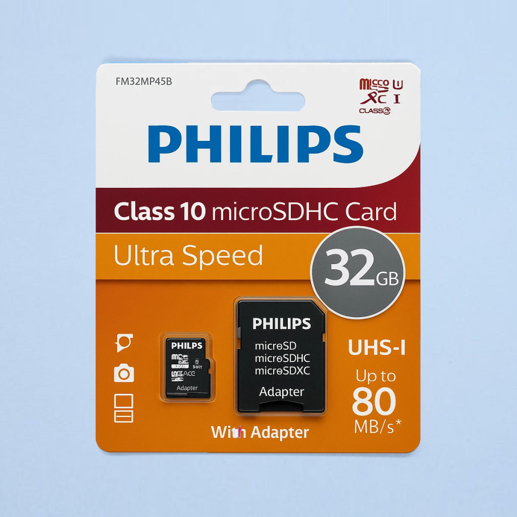 PHILIPS FM32MP45B, 32GB, SDHC, UHS-I, V10, Class10, MicroSD Kart Bellek (SD Adaptorlu)