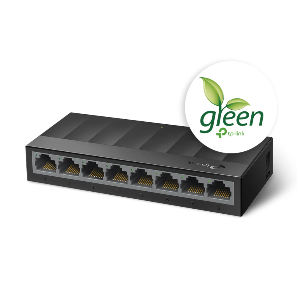 TP-LINK LS1008G, Green Tech, 8 Port GigaBit, Yonetilemez, Masaustu Switch