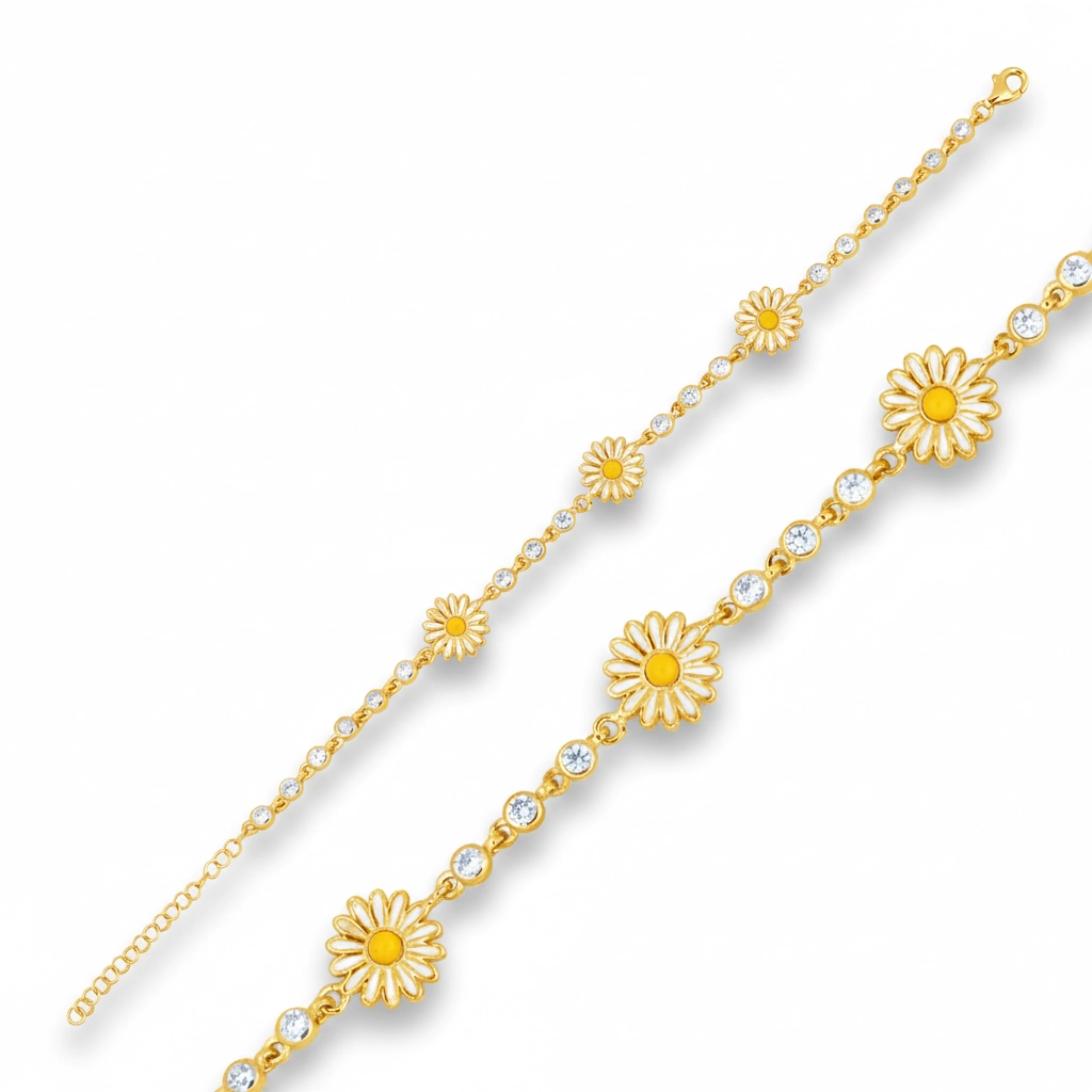 Gumus Gold Papatya Bayan Bileklik