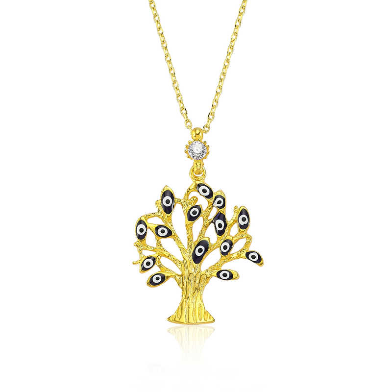 925 Ayar Gumus Dilek Agaci Kadin Gumus Kolye