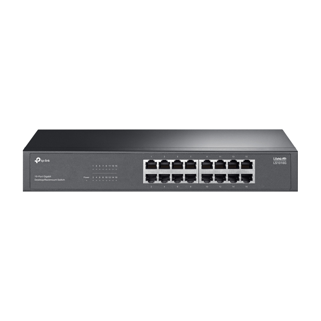 TP-LINK LS1016G, Green Tech, 16 Port GigaBit, Yonetilemez, Metal Kasa, Masaustu Switch