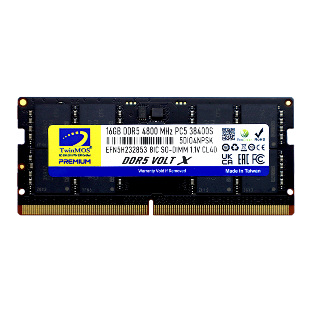 TwinMOS TMD516GB4800S40, 16GB, DDR5, 4800MHz,  CL40, 1.1V Notebook Ram