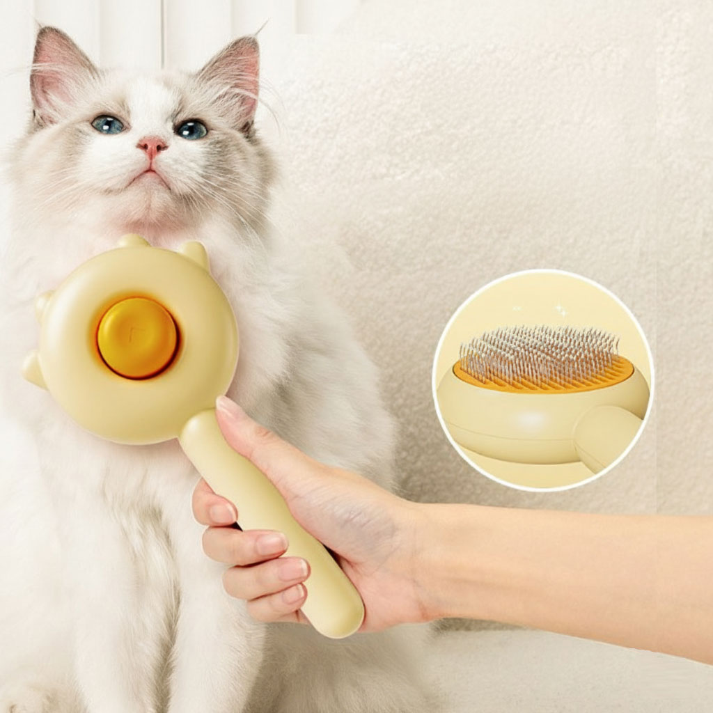 Pati Tasarimli Otomatik Temizlenen Evcil Hayvan Fircasi