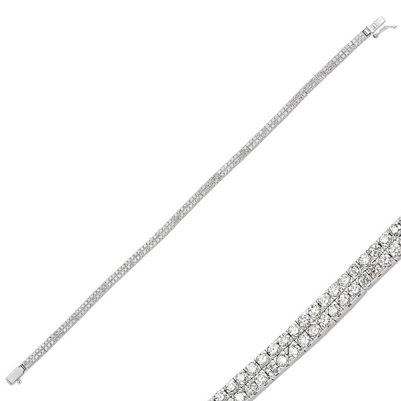 925 Ayar Gumus Iki Sira Su Yolu Bileklik