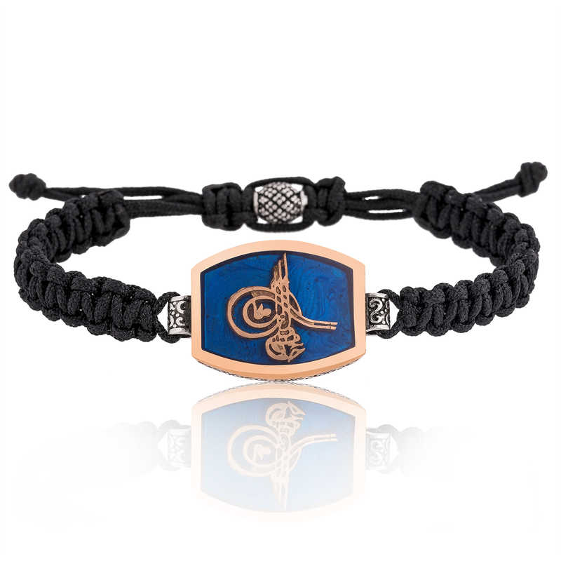 925 Ayar Gumus Tugrali Makrome Erkek Bileklik