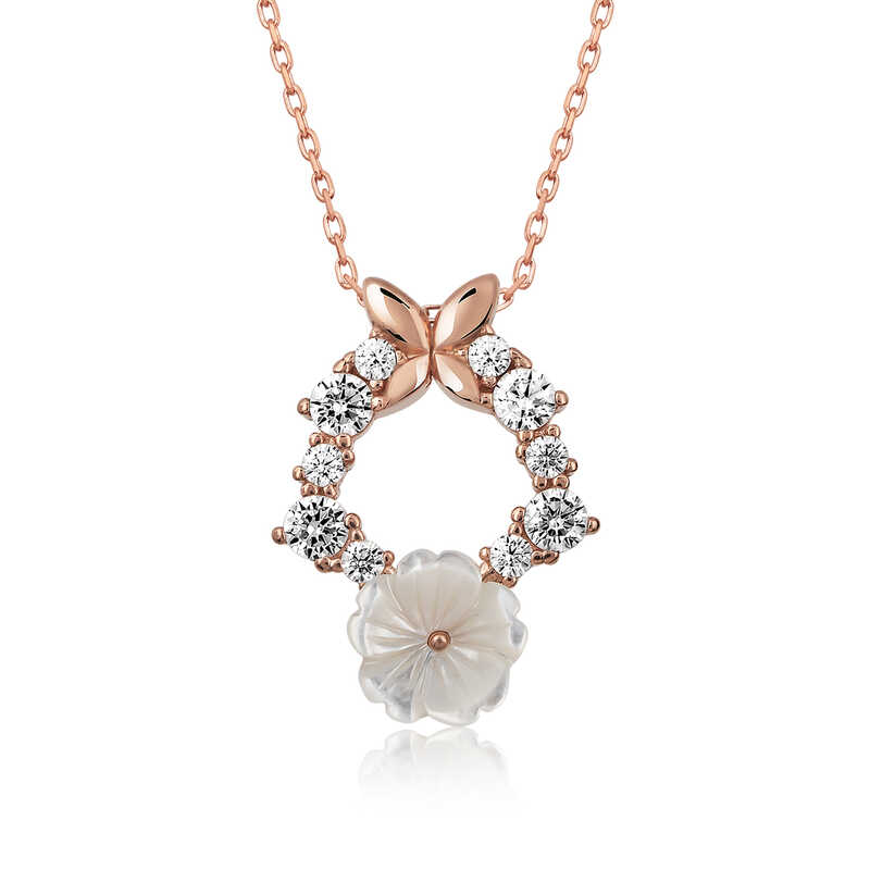 925 Ayar Gumus Bahar Cicegi Kadin Gumus Kolye