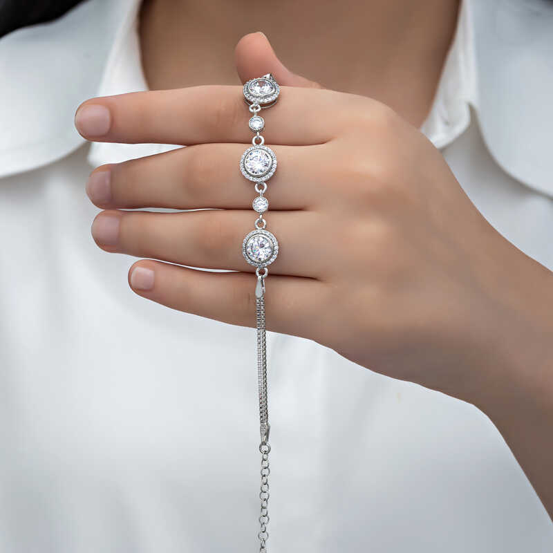 Gumus Tektas Kadin Bileklik