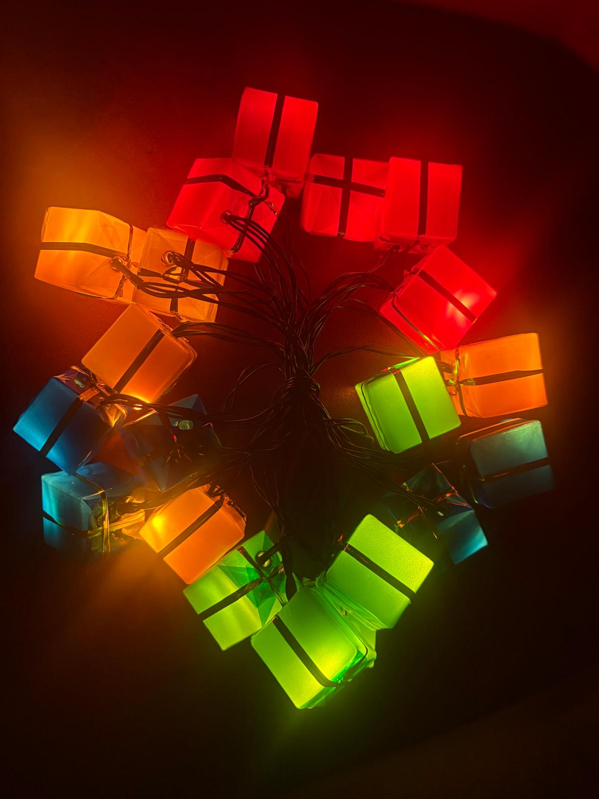 4 Metre 20 Led Pilli 2 Kademeli Hediye Kutusu Yilbasi Agaci Susu Led Isik