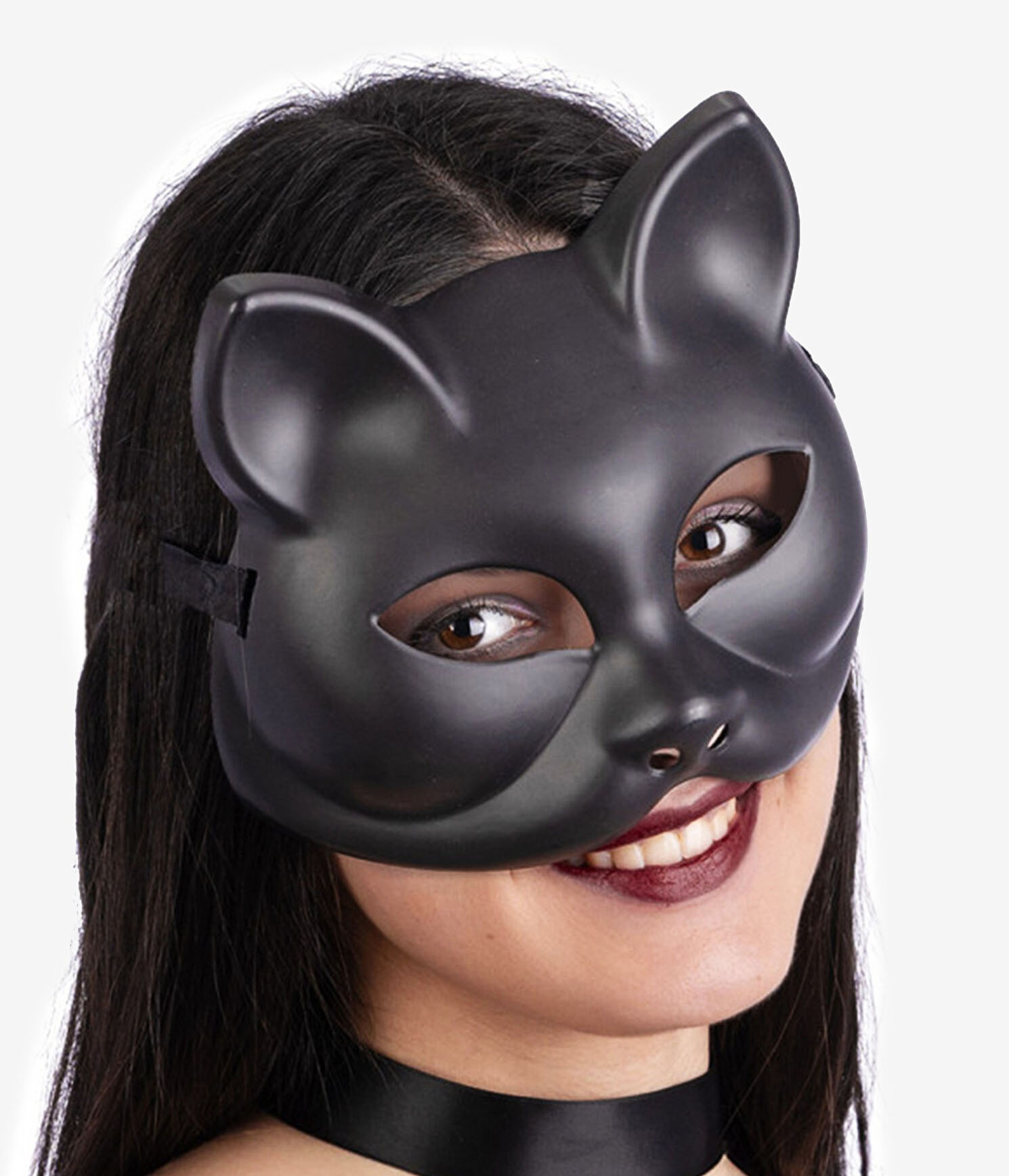 Siyah Renk Luks Kedi Maskesi 12x13 cm