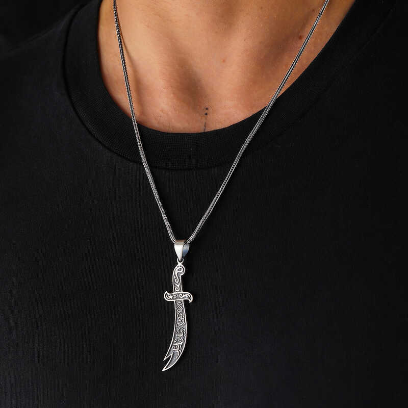 Gumus Hz. Ali Zulfikar Kilici Kolye