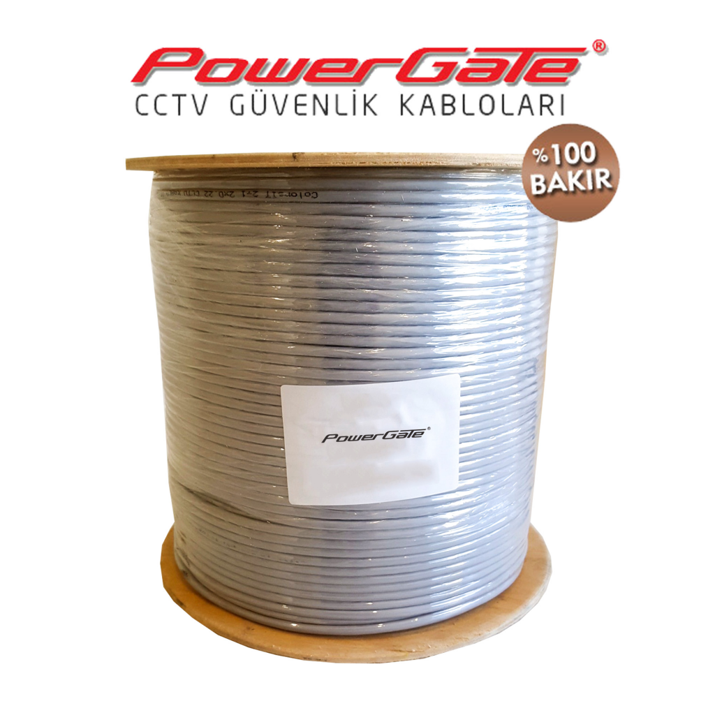 PowerGate PRO 250mt, 2+1 (2x0,50+0,33) %100Bakir, CCTV Guvenlik Kablosu