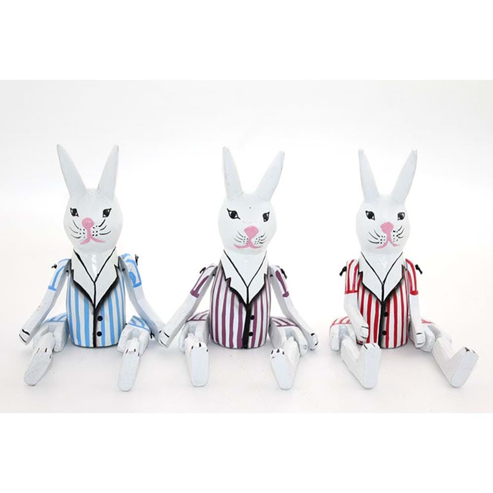 Ahsap Sallanan Tavsan Figuru