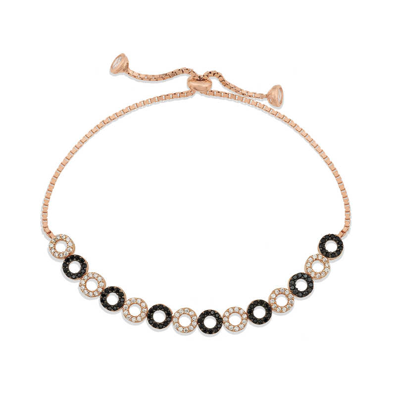 925 Ayar Gumus Rose Halka Asansor Bileklik