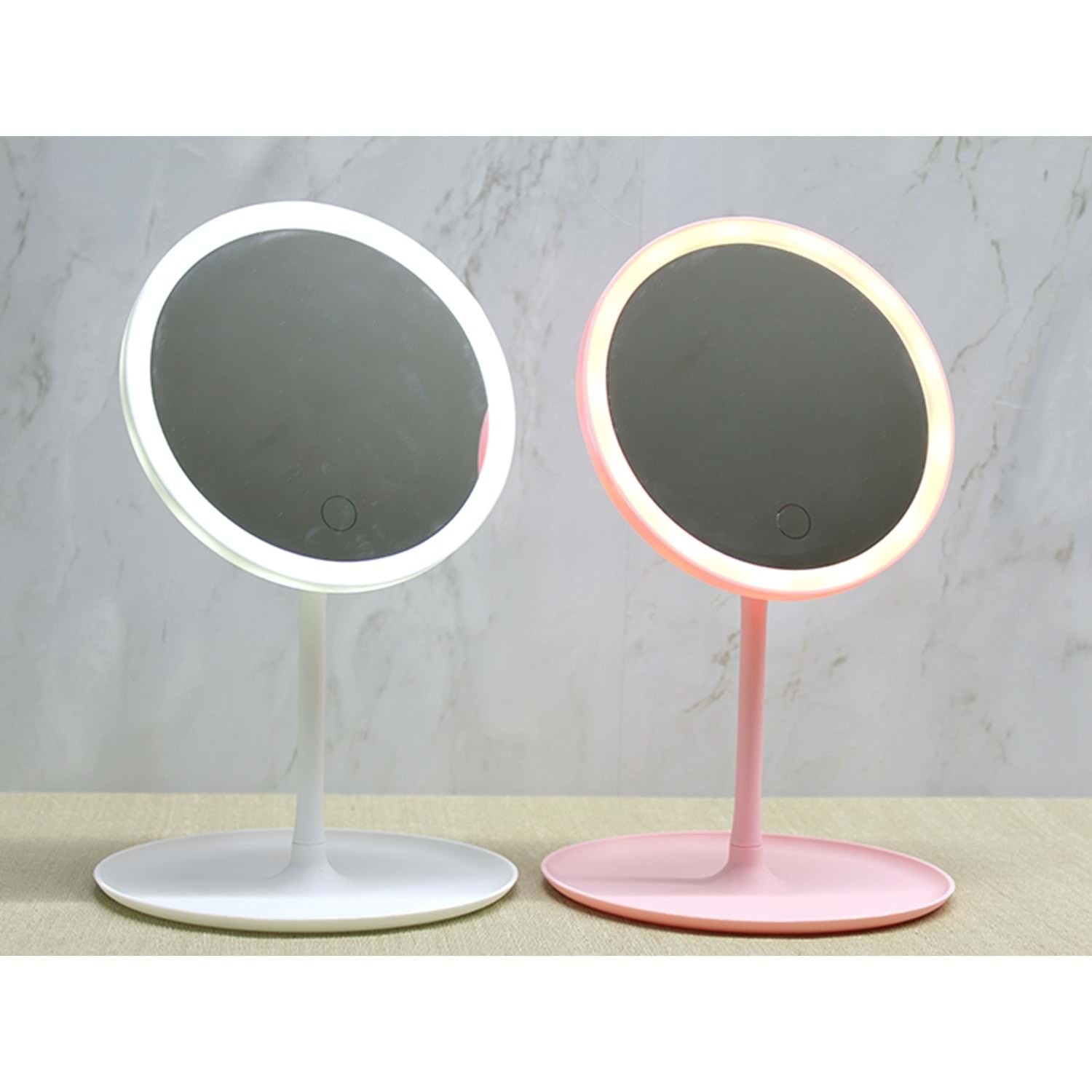 Yuvarlak Ledli Makyaj Aynasi