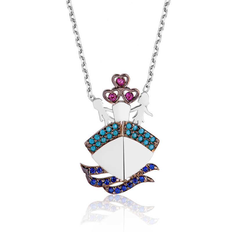 925 Ayar Gumus Titanik Bayan Gumus Kolye