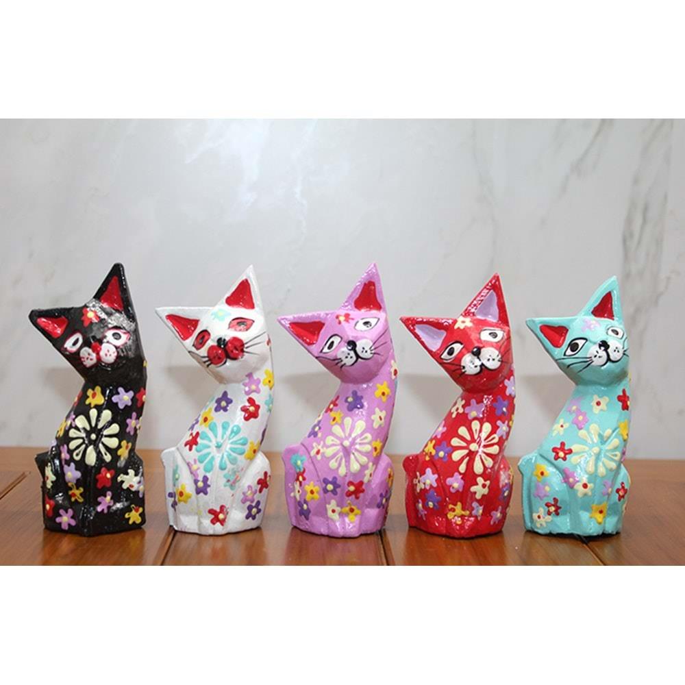 Ahsap 5'Li Kedi Seti