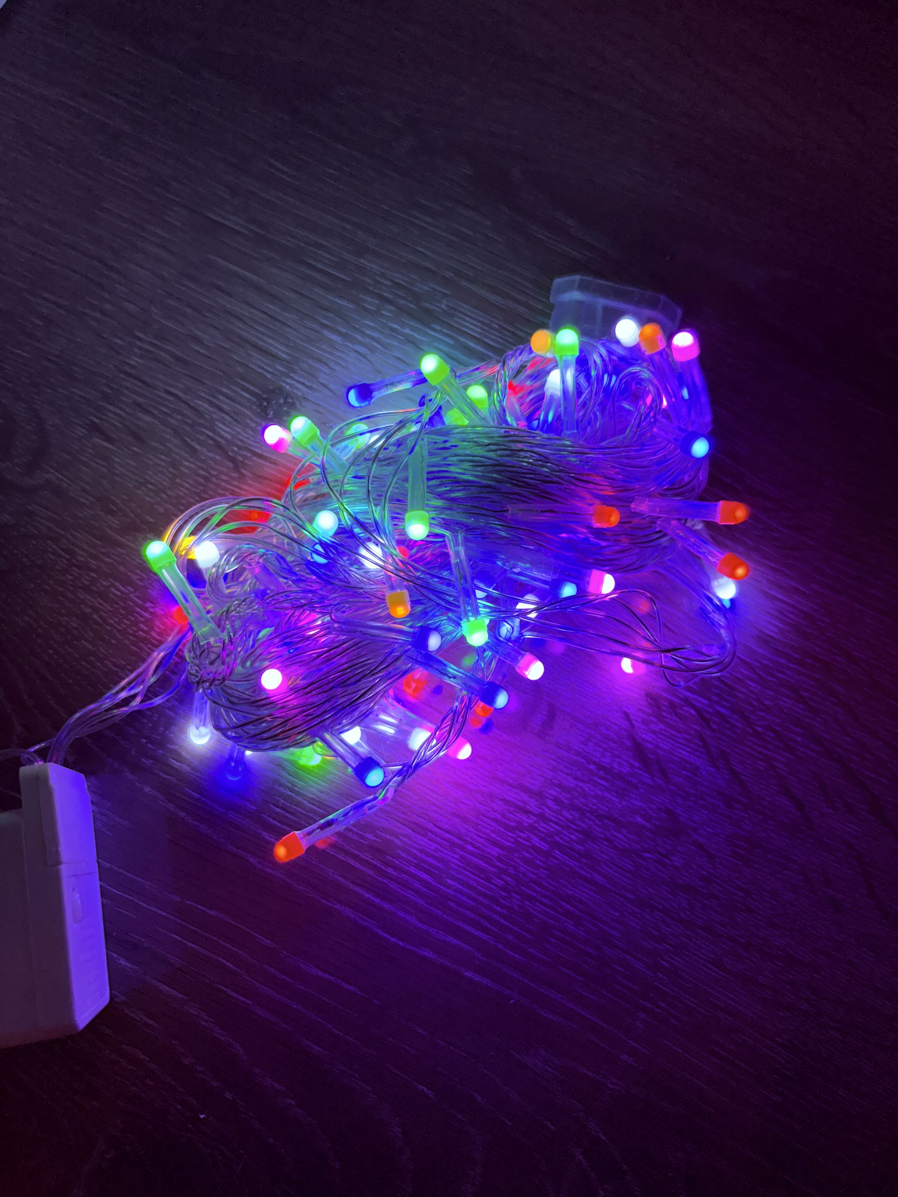 10m 100 Led Damla Uclu RGB Isik Seffaf Kablo