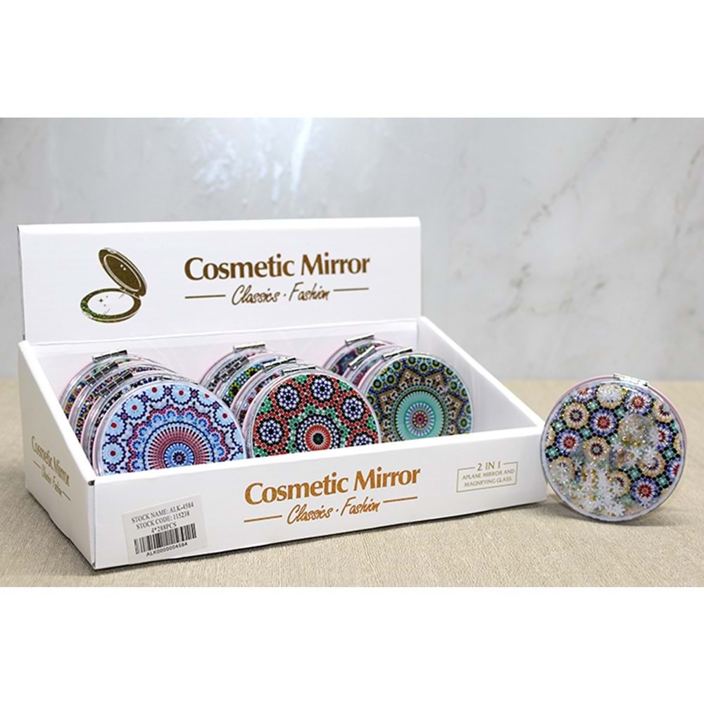 Mandala Desenli Hareketli Sulu El Aynasi