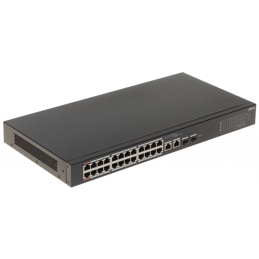 DAHUA CS4226-24ET-375, 24Port, Megabit, PoE 375W, 2 Port Gigabit Lan, 2 Port SFP Gigabit Combo, Cloud Yonetilebilir, Switch