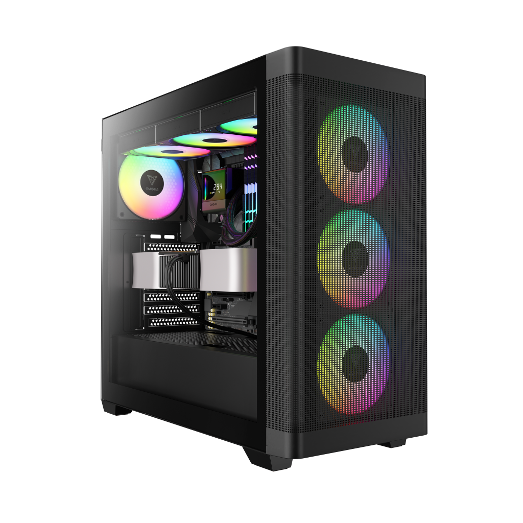 GAMDIAS ATHENA M3, 1600W, Tempered Glass, Type-C, Mesh On Panel, ARGB, ATX, Professional GAMING KASA