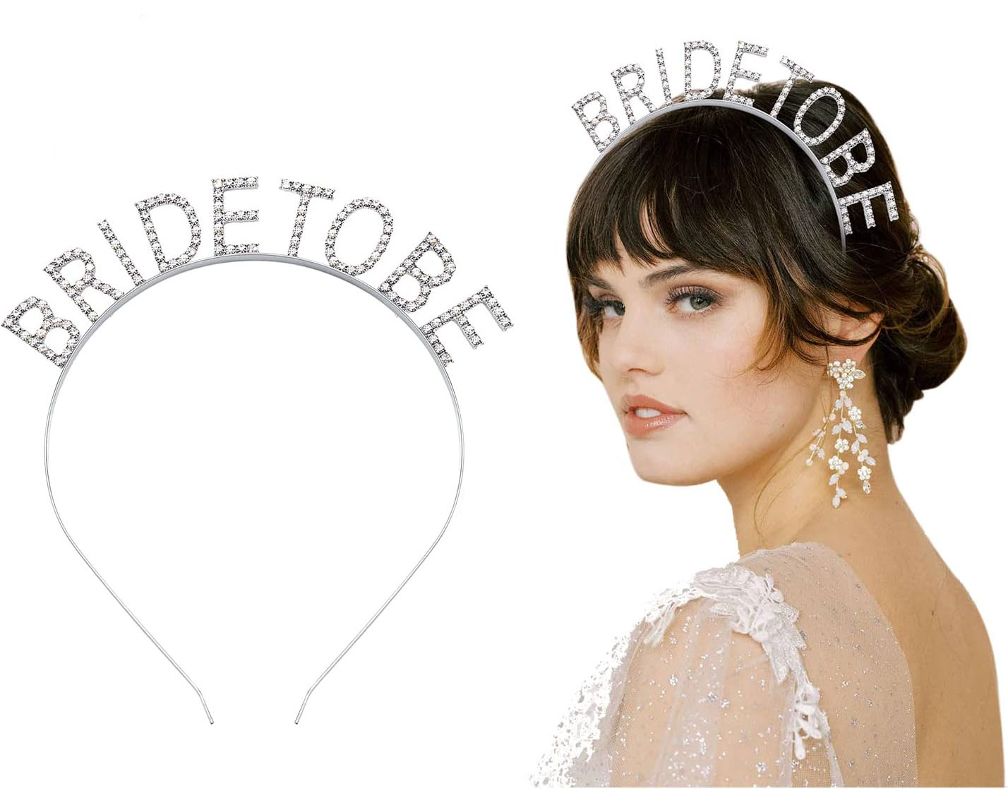 Gumus Kaplama Kristal Tasli Bride To Be Gelin Taci 16x17 cm