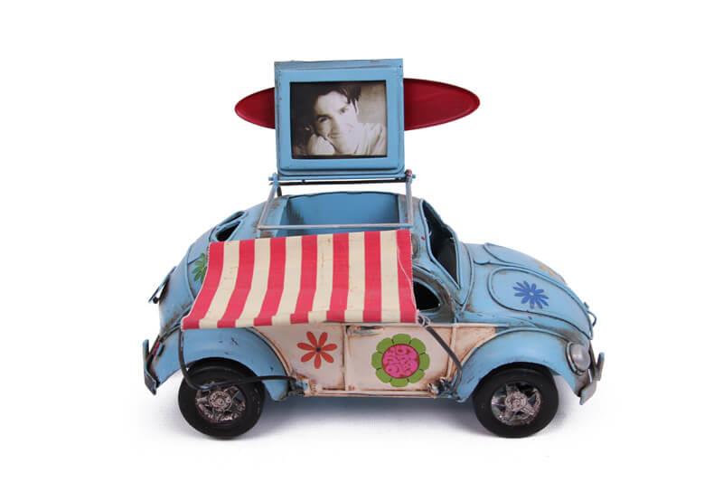 Dekoratif Metal Araba Cerceveli, Kalemlik ve Tenteli Hediyelik