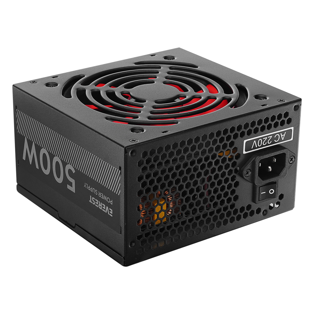 EVEREST EPS-500A, 500W, 12cm Fan, ATX, GAMING Power Supply (PSU) Kutulu