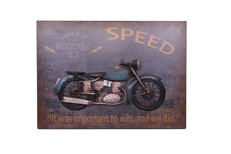 Motorsiklet Tablo Pano Dekoratif Vintage Ev Ofis Hediyelik