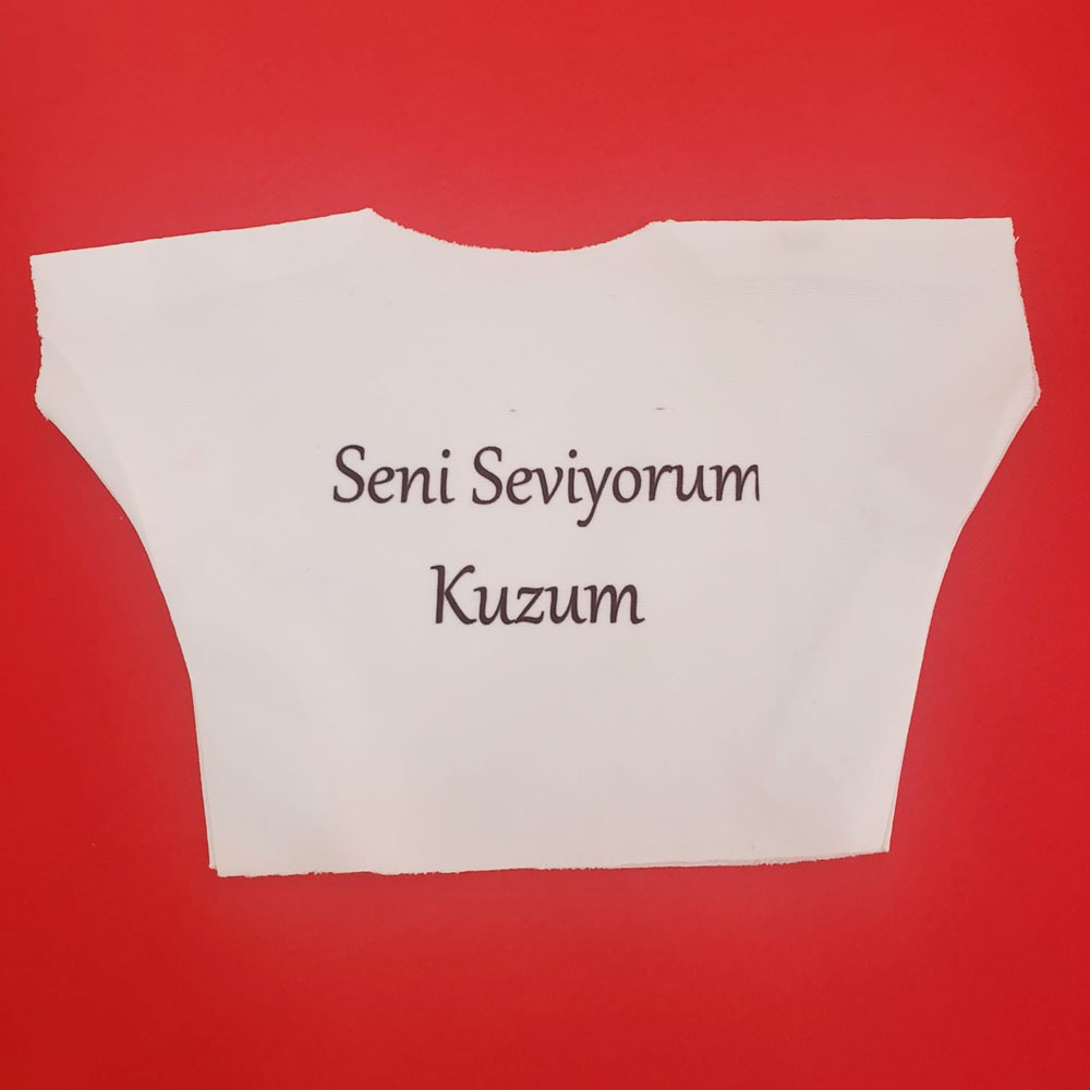 Seni Seviyorum Kuzum Yazili Oyuncak Pelus Tisortu