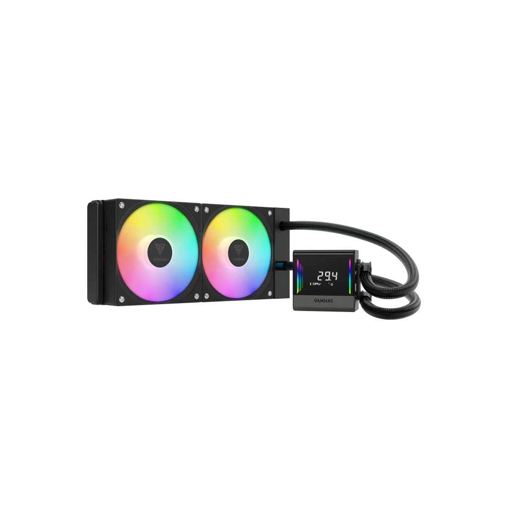 GAMDIAS CHIONE E4-240, 240mm, ARGB, 2 Fanli, Dijital Ekran, CPU Sivi Sogutma