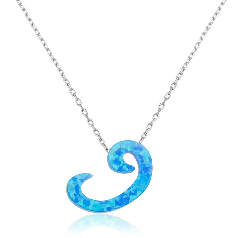 925 Ayar Gumus Opal Tasli Vav Kadin Gumus Kolye