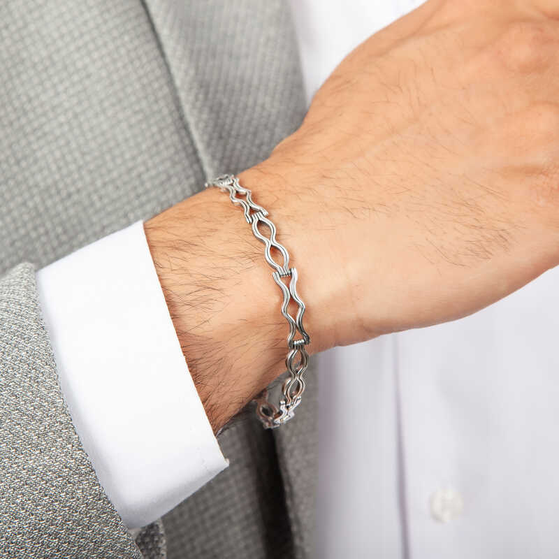 925 Ayar Gumus Oksitli Erkek Bileklik